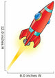 Red Space Rocket Wall Decal