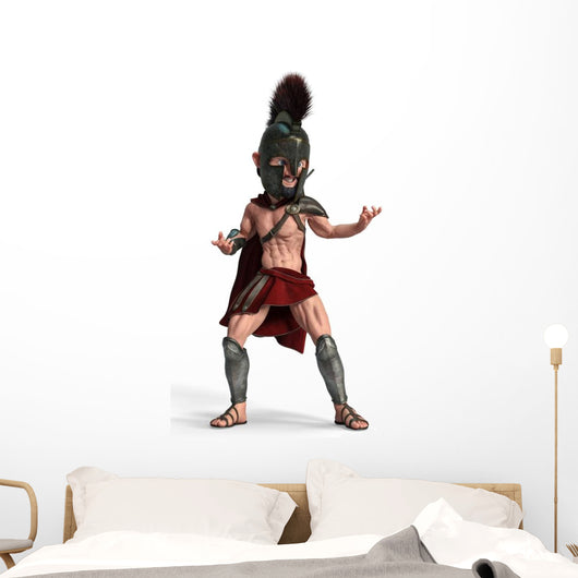 Spartan Warrior Cartoon Wall Decal
