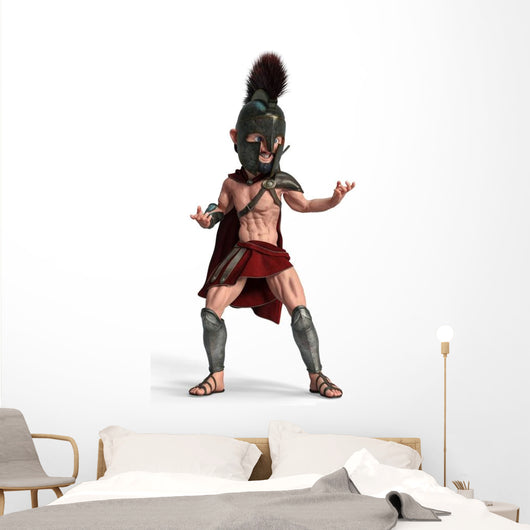 Spartan Warrior Cartoon Wall Decal