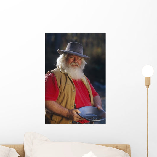 Man Gold Panning Anchorage Southcentral Alaska Wall Mural