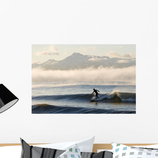 Man Surfing In Moring Wall Mural