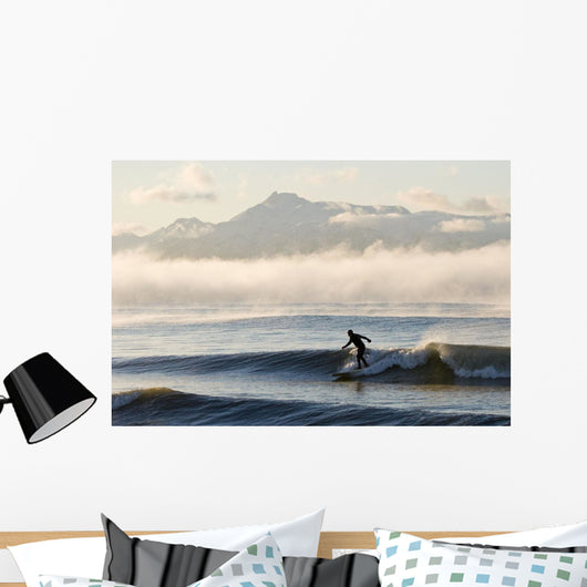 Man Surfing In Moring Wall Mural