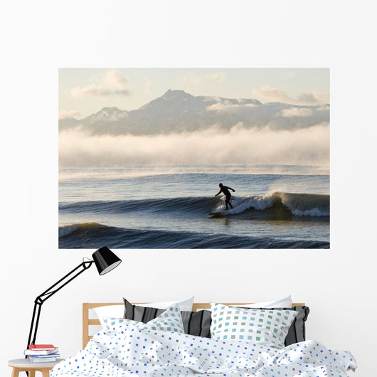 Man Surfing In Moring Wall Mural