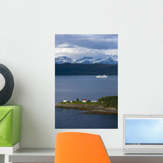 Aerial View Of Point Retreat Light House Wall Mural