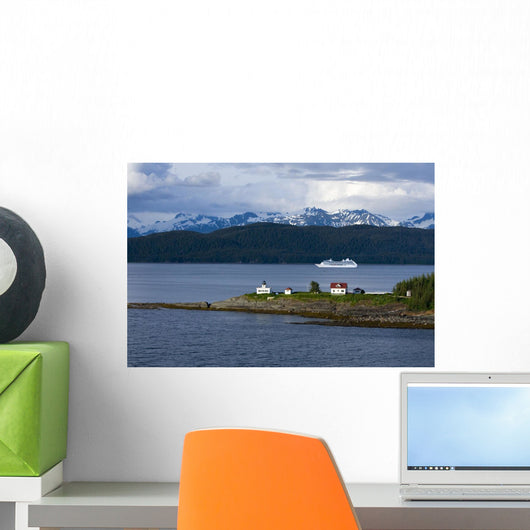 Aerial View Of Point Retreat Light House Wall Mural