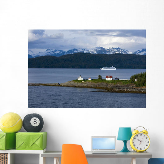Aerial View Of Point Retreat Light House Wall Mural