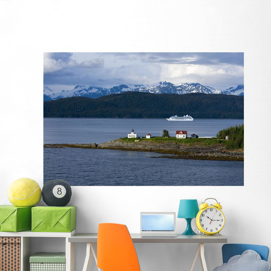 Aerial View Of Point Retreat Light House Wall Mural