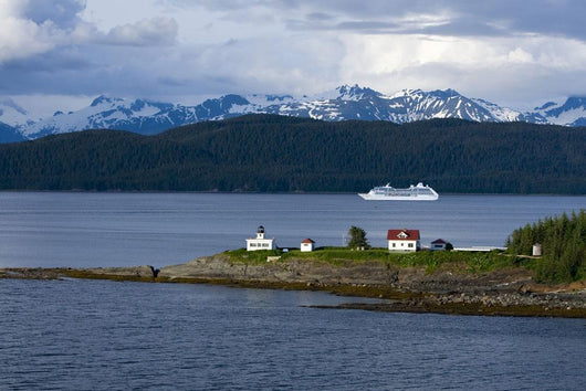 Aerial View Of Point Retreat Light House Wall Mural