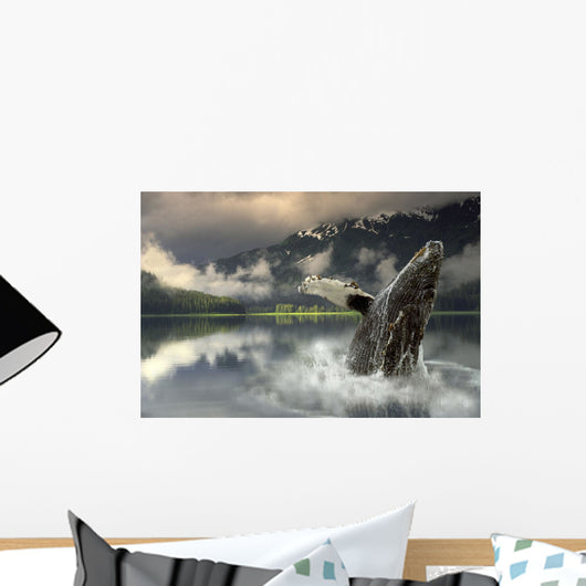 Humpback Whale Breaching Southeast Wall Mural