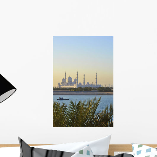 View of Shaikh Zayed Bin Sultan Al Nahyan Mosque from Shangri-la Hotel Wall Mural
