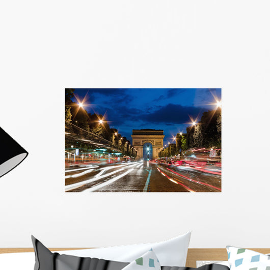 France, Arc de Triomphe at dusk Wall Mural