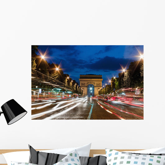 France, Arc de Triomphe at dusk Wall Mural