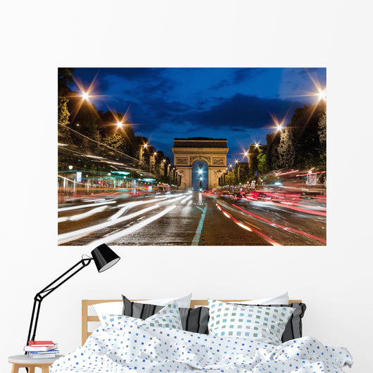 France, Arc de Triomphe at dusk Wall Mural
