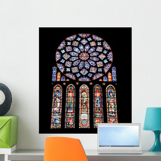 Stained Glasses From Chartres Cathedral France Wall Mural
