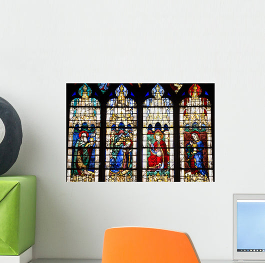 Stained Glasses Detail From Chartres Cathedral France Wall Mural