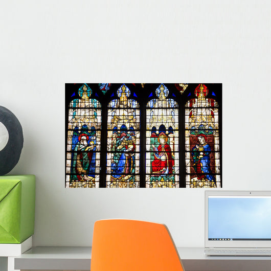 Stained Glasses Detail From Chartres Cathedral France Wall Mural
