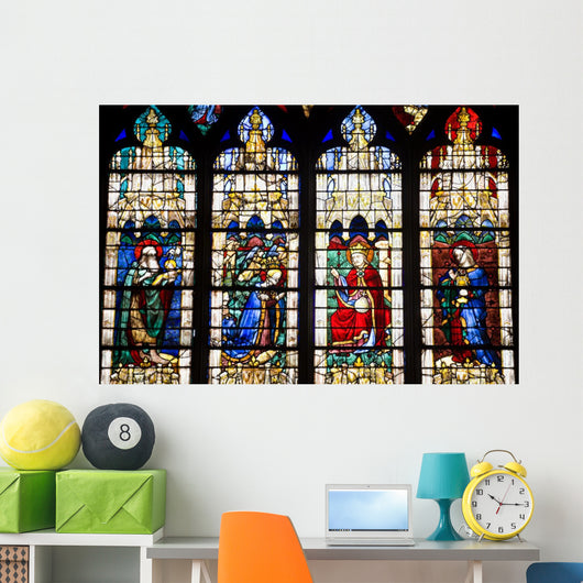 Stained Glasses Detail From Chartres Cathedral France Wall Mural