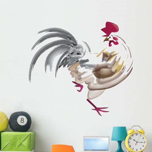 Paintbrush Rooster Wall Decal