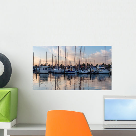 Sunset over Bellingham Washington Wall Decal