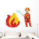 Fireman Fire Protection Uniform Wall Decal Sticker Set