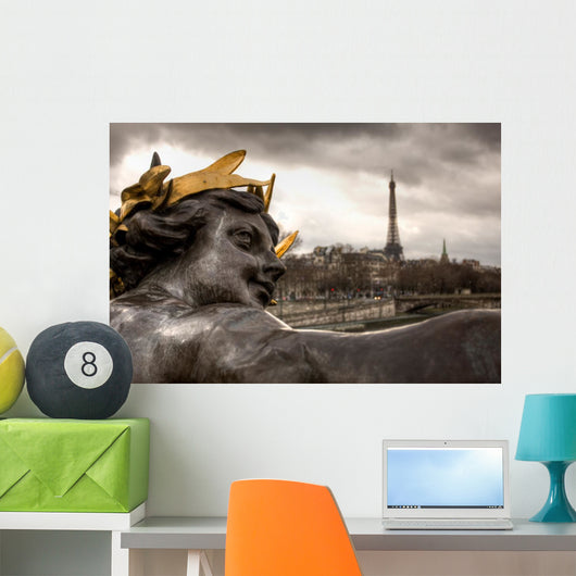View on Seine River and Eiffel Tower in Paris, France Wall Mural