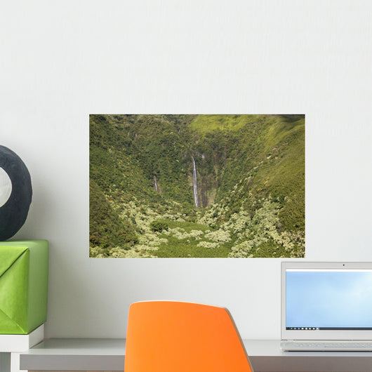 Hawaii, Maui, Waimoku Falls and lush greenery Wall Mural