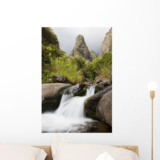 Hawaii, Maui, Iao River Valley waterfall Wall Mural