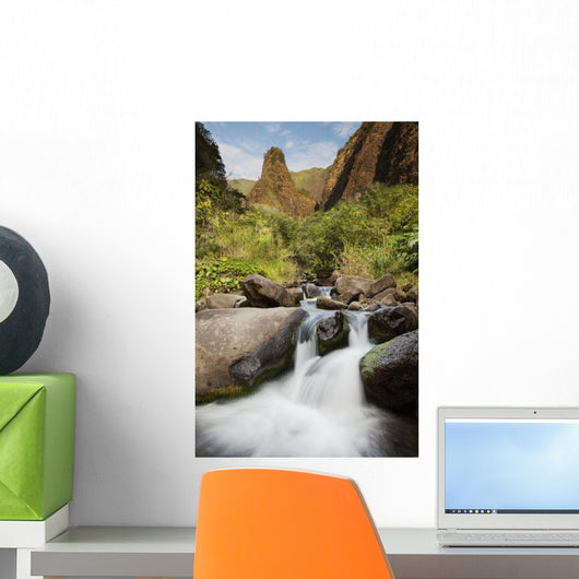 Hawaii, Maui, Iao River Valley waterfall Wall Mural