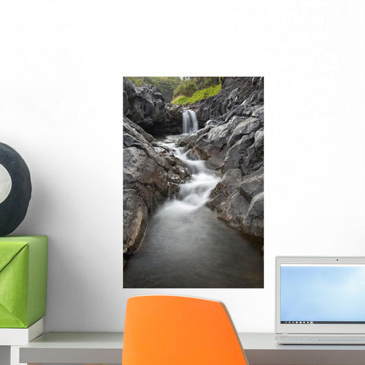 Hawaii, Maui, Hana, Seven Sacred Pools waterfalls Wall Mural