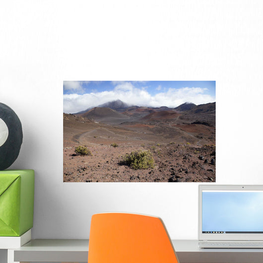 Hawaii, Maui, Haleakala, The long trail ahead on the crater floor Wall Mural