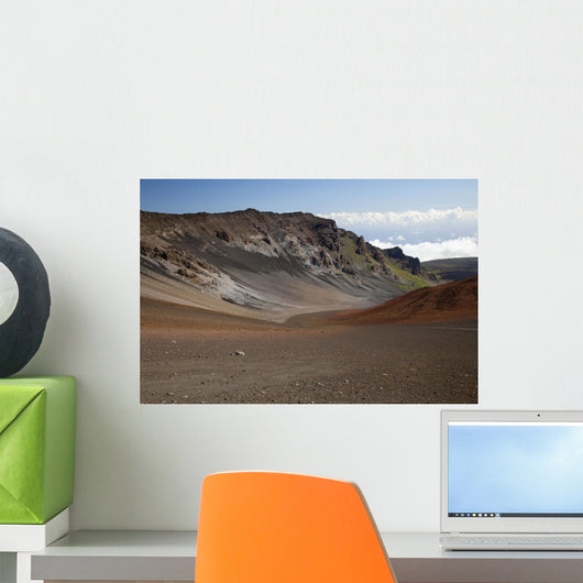 Mountain and dirt on the crater's floor Wall Mural