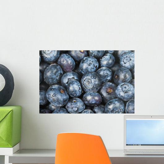 Close up shot of several fresh blueberries Wall Mural