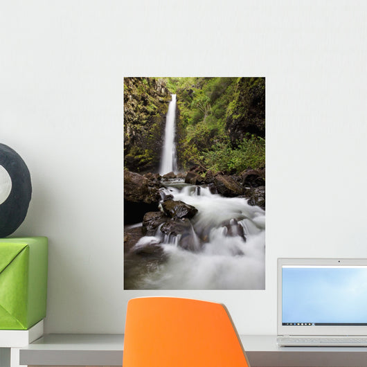 Hawaii, Maui, Kaupo, A sunny view of Alalele Falls Wall Mural