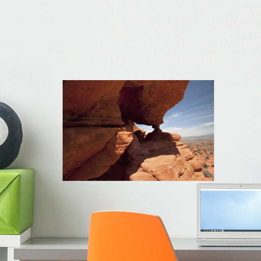 Nevada, Las Vegas, Red rock formation in the desert Wall Mural
