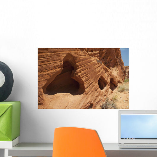 Nevada, Las Vegas, Desert scenery and red rock formations Wall Mural