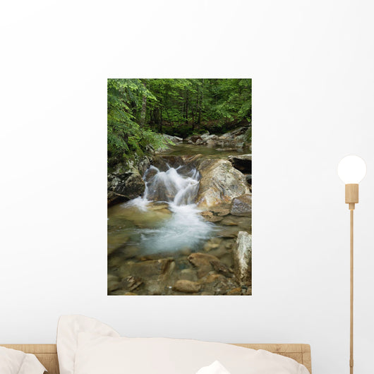 A rocky riverbed and waterfall Wall Mural
