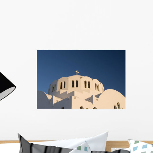 Architectural detail of a Greek Orthodox Chrurch and cross Wall Mural