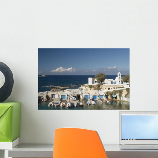 Greece, Cyclades, Island of Milos, village of Mandrakia Wall Mural