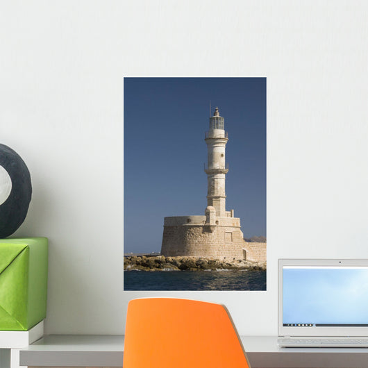 Greece, Crete, Hania, Close up of an old lighthouse Wall Mural