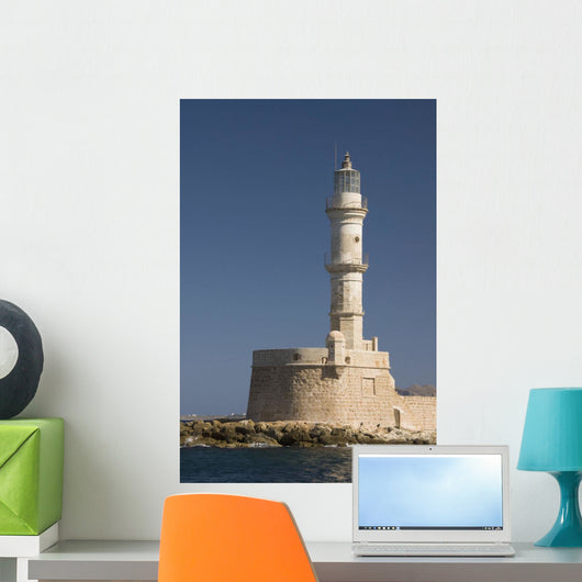 Greece, Crete, Hania, Close up of an old lighthouse Wall Mural