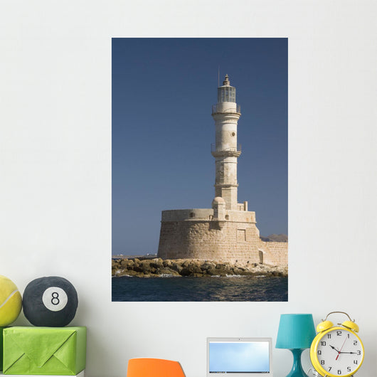 Greece, Crete, Hania, Close up of an old lighthouse Wall Mural