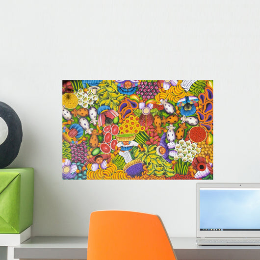 Guatemala, Lake Atitlan, Panajachel, colorful painting for sale Wall Mural