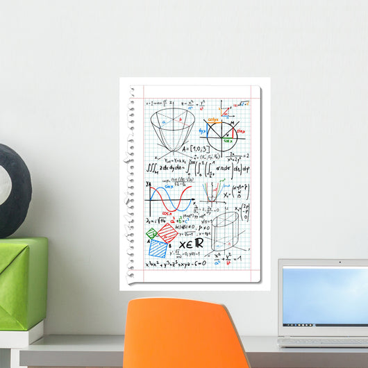 Mathematical formulas and sketches Wall Decal