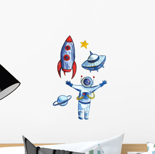 Watercolor Cosmos Outer Space Wall Decal Sticker Set