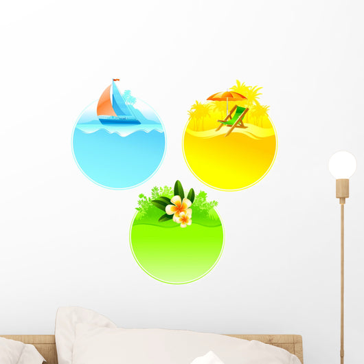 Rest and travel round frame Wall Decal