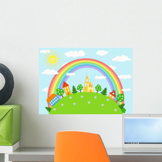 Baby landscape. Rainbow. Wall Mural