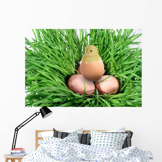 Nestling and Shell Eggshell Wall Mural