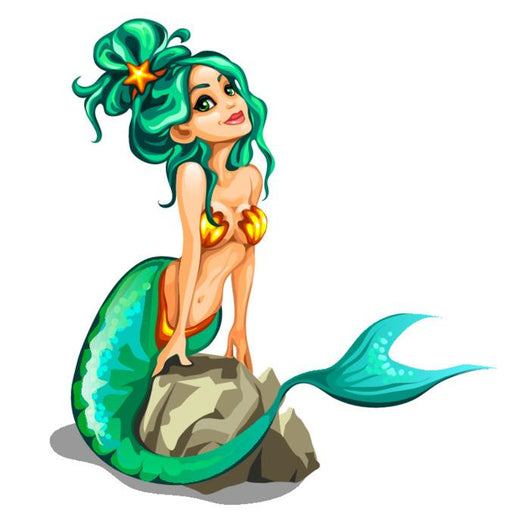 Sexy Mermaid with Green Wall Decal