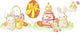Easter bunny and chiken kawaii set Wall Decal