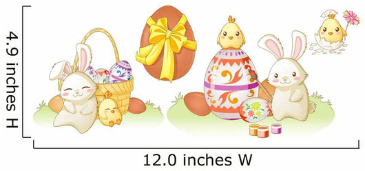 Easter bunny and chiken kawaii set Wall Decal
